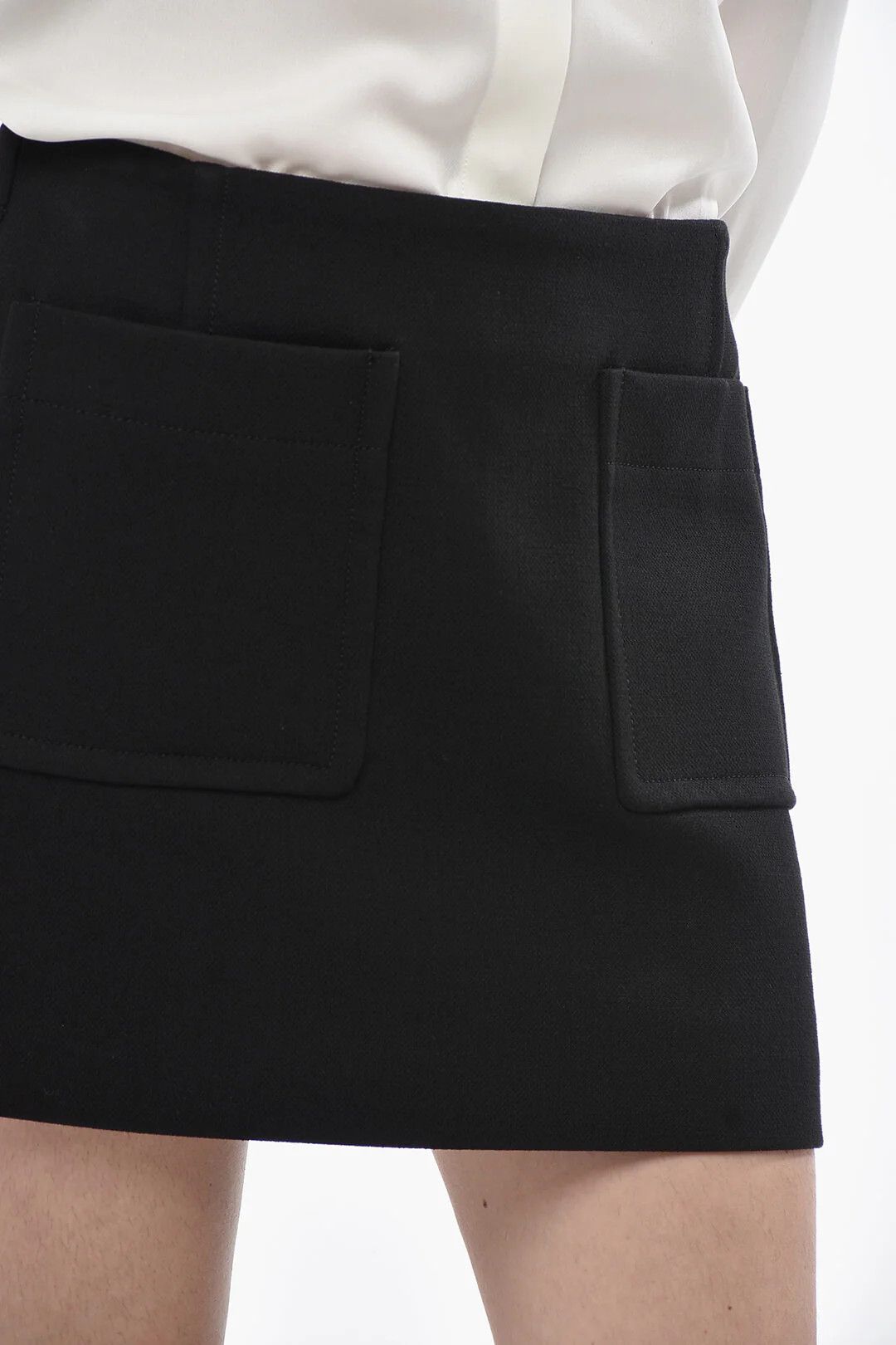 Bottega Veneta og1mm0426 Cotton-Blend Miniskirt in Black Size 28" / US 6 / IT 42 - 3 Thumbnail