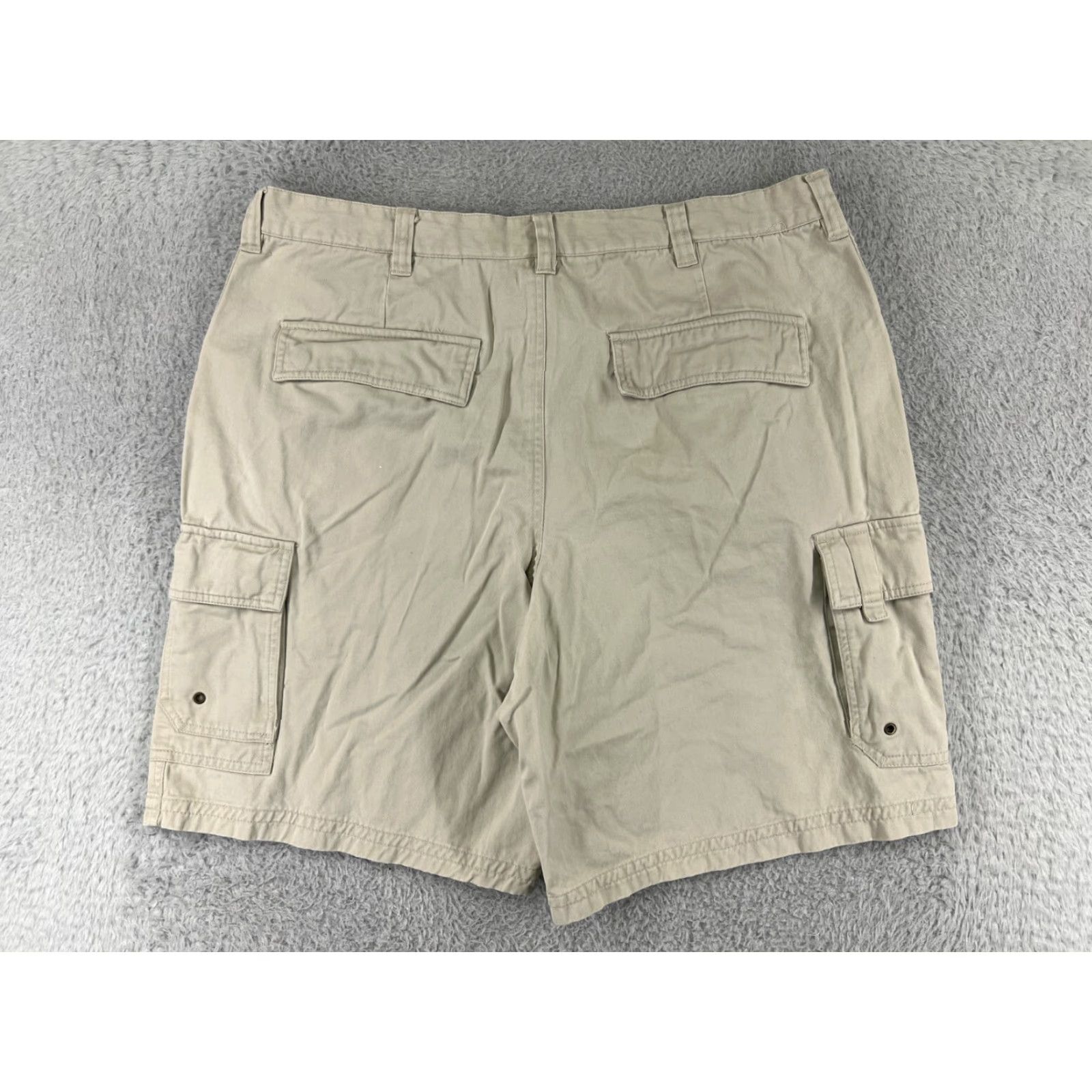 Vintage Columbia Cargo Shorts Men 40 Beige 100% Cotton Canvas Cargo Pocket Belted Zip Flat Front Regular Size US 40 / EU 56 - 2 Thumbnail