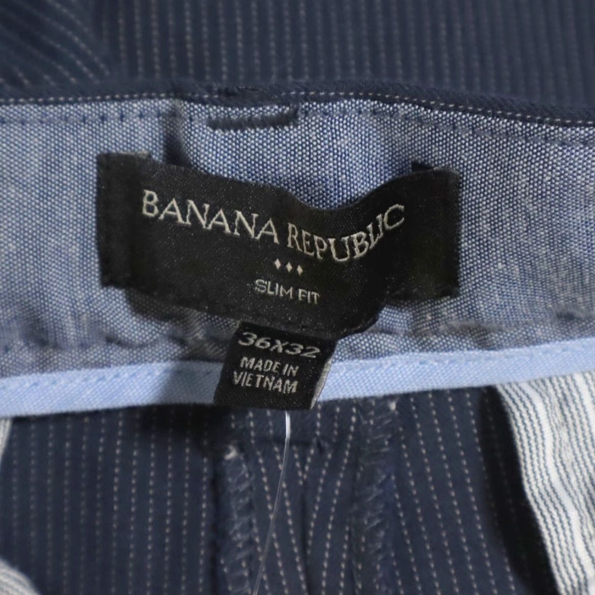Banana Republic Banana Republic Slim Fit Stretch Chino Pants Navy Blue Striped Men's 36 Size US 36 / EU 52 - 5 Thumbnail