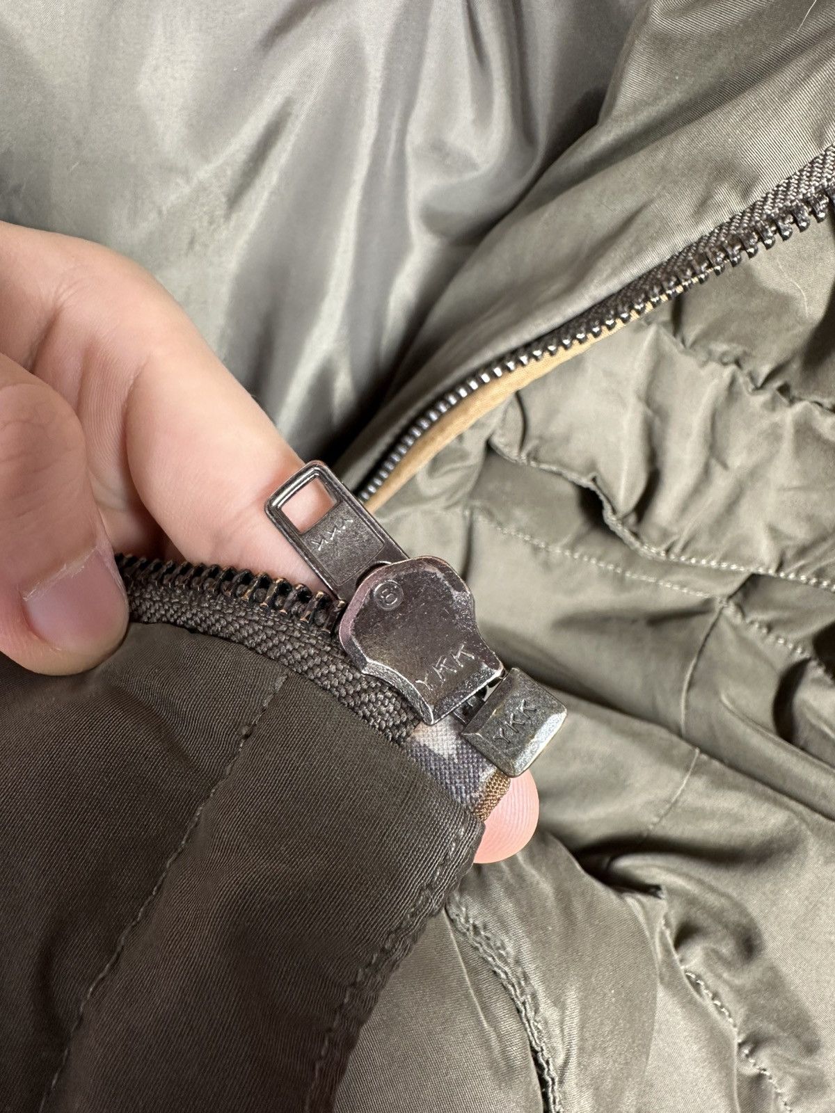 The Kooples The Kooples Down Jacket Puffer Parka Shearling Fur Khaki Size S / US 4 / IT 40 - 14 Thumbnail