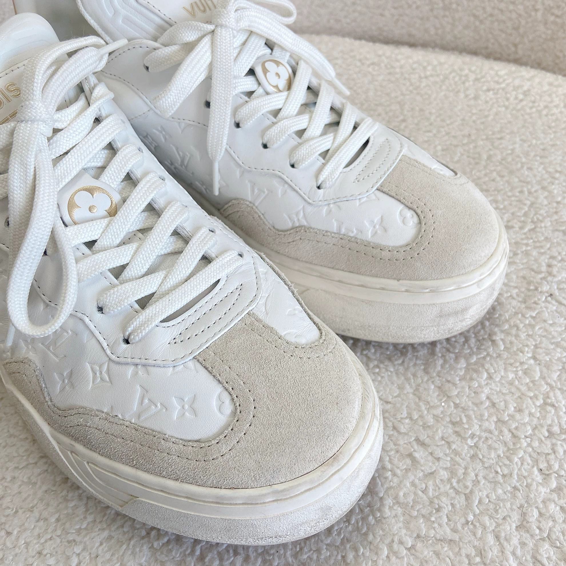 Louis Vuitton Louis Vuitton Platform White Monogram Sneaker 38.5 Size US 8 / IT 38 - 5 Thumbnail