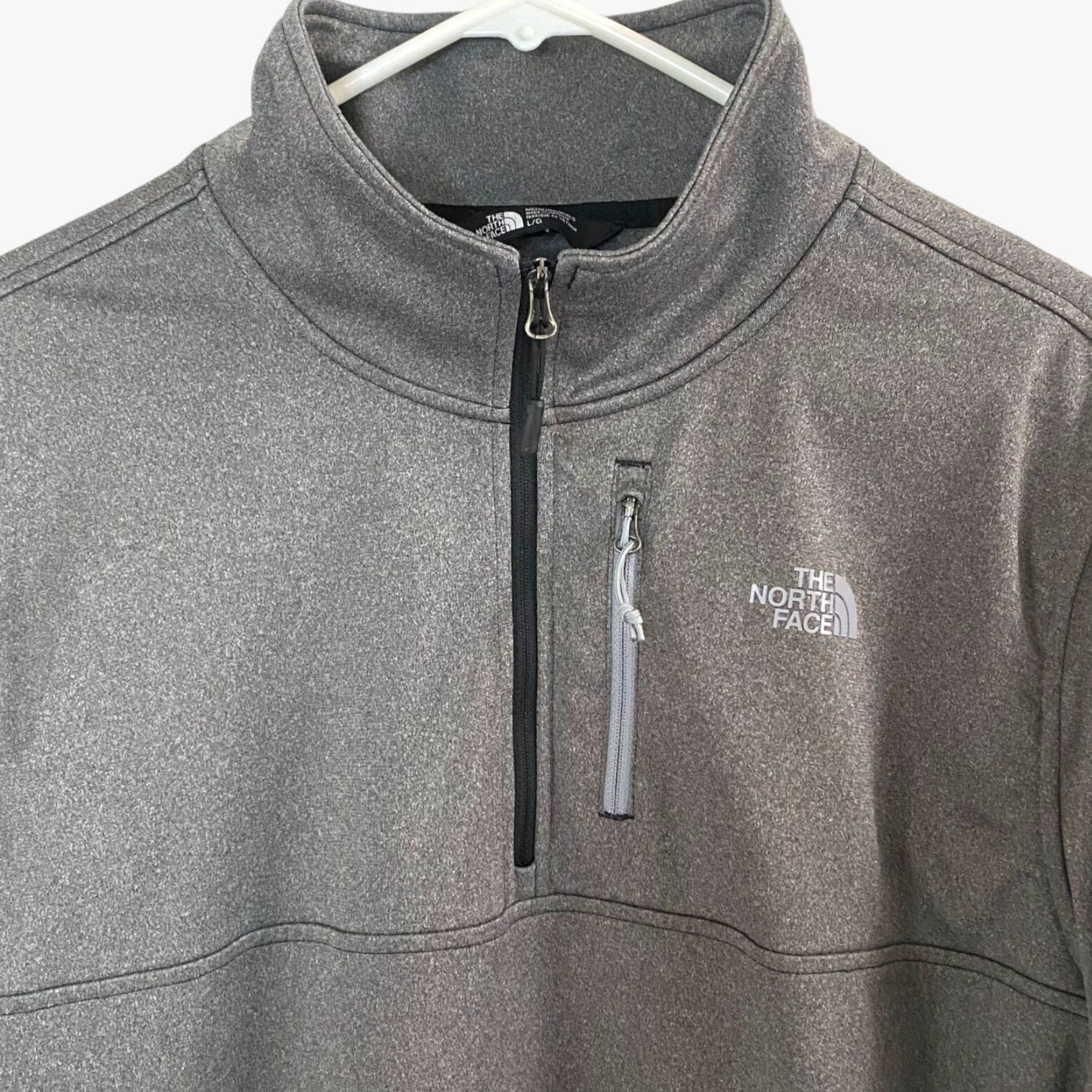 The North Face The North Face Pullover Jacket Mens Large Gray Long Sleeve Hiking Quarter Zip Pockets Size US L / EU 52-54 / 3 - 5 Thumbnail