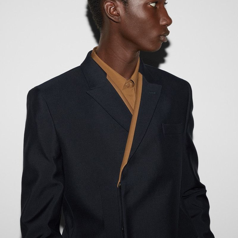 Gucci o1s1wg110426 Fitted Wool Jacket in Navy Blue Size US S / EU 44-46 / 1 - 5 Thumbnail