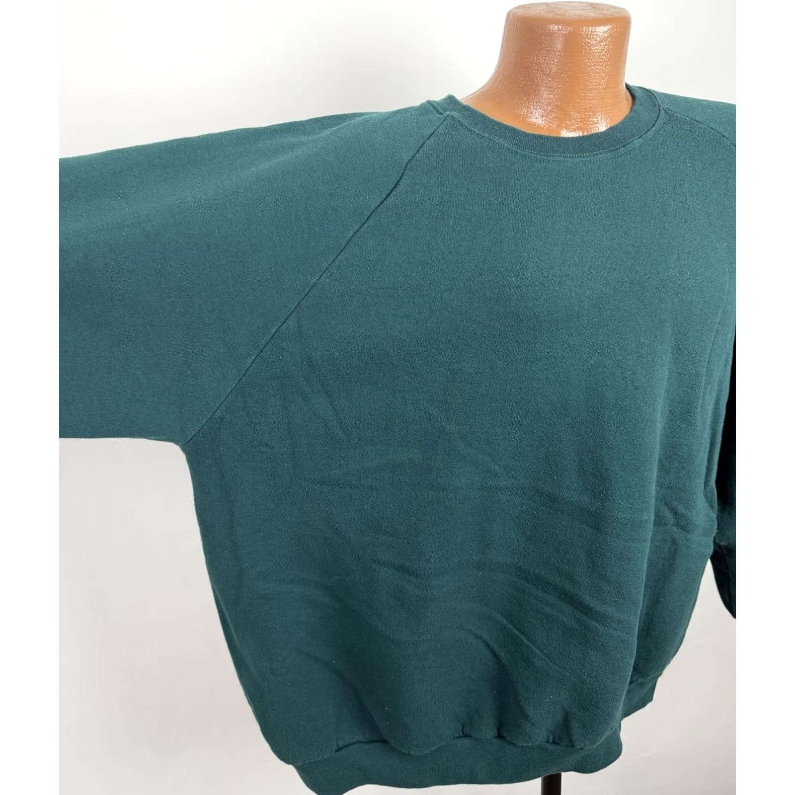 Fruit Of The Loom VINTAGE Fruit of the Loom Sweatshirt Mens 2XL Raglan Green 90s College Sports Pullover Crew Neck Size US XXL / EU 58 / 5 - 4 Thumbnail