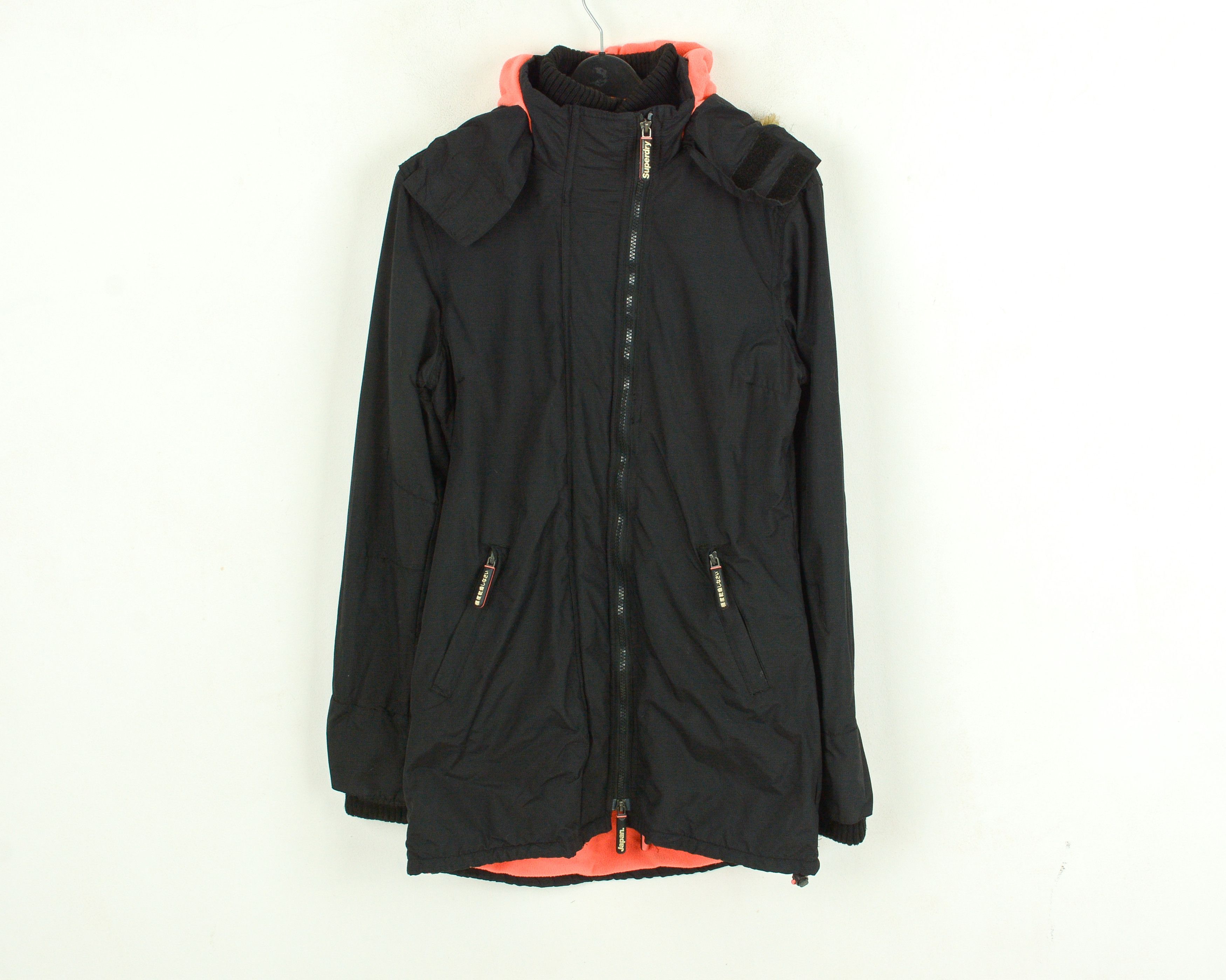 Superdry Parka Women S Jacket Hooded Black Coat Fleeced Lining Nylon Size S / US 4 / IT 40 - 1 Thumbnail
