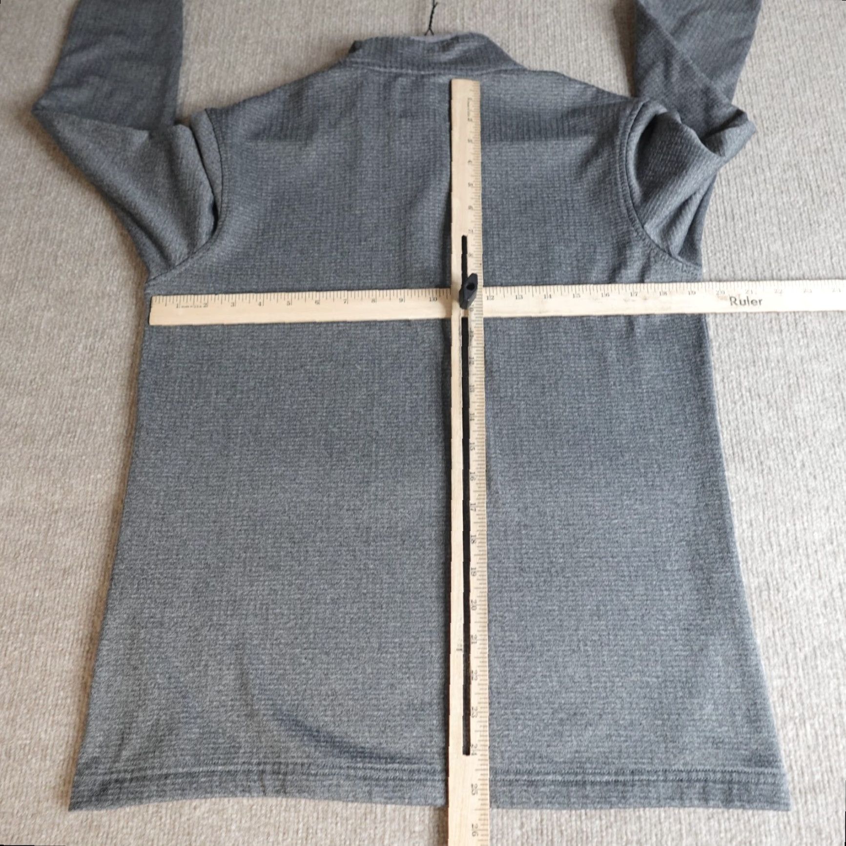 Vintage 01 Algo Sweater 1/4 Zip Gray Small Pullover Thermal Long Sleeve Wool Polyester Mens Retro Casual Size US S / EU 44-46 / 1 - 3 Thumbnail