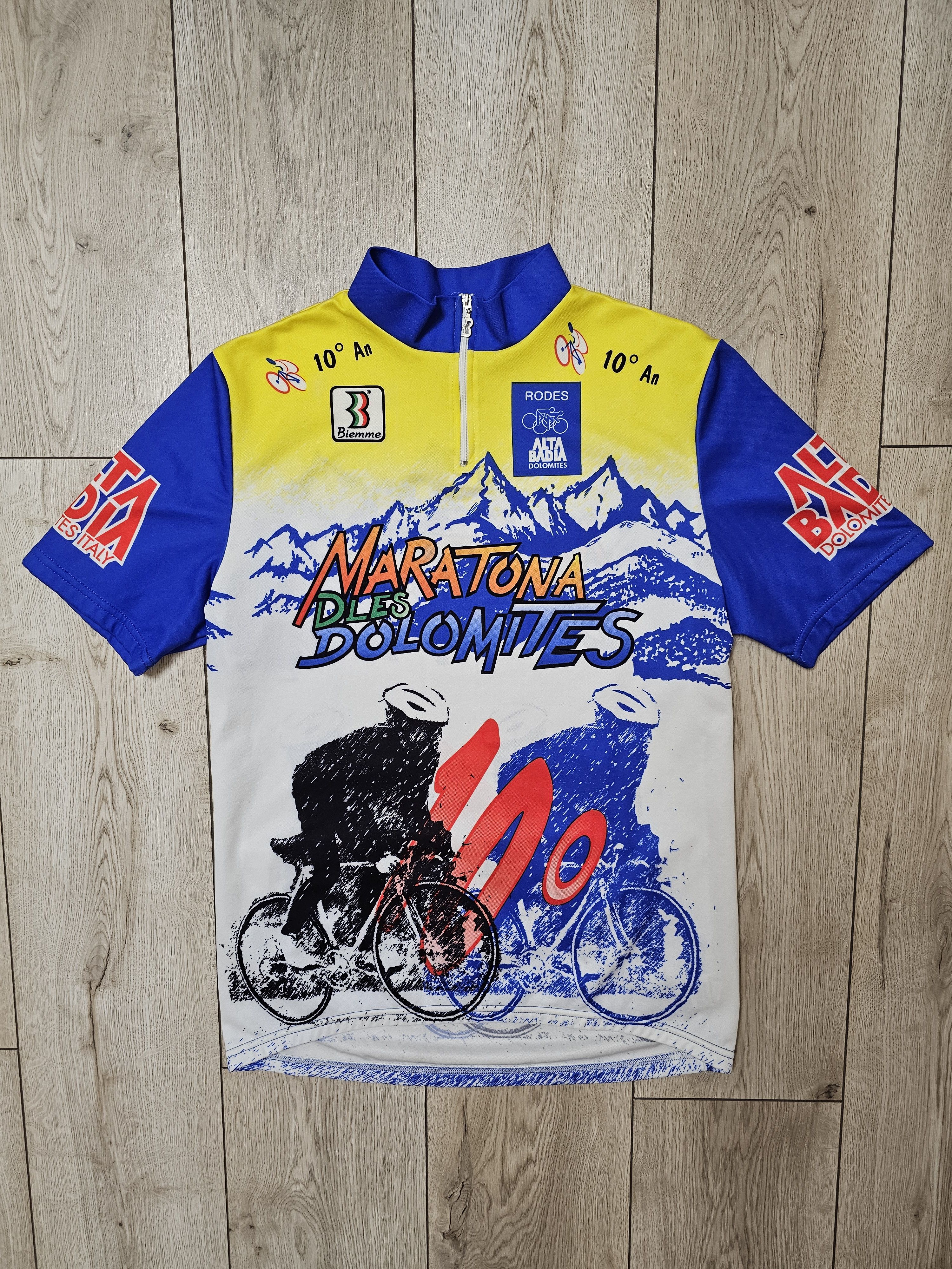 Vintage CYCLING JERSEY 90s MARATONA DLES DOLOMITES CYCLING JERSEY Size US XXL / EU 58 / 5 - 1 Thumbnail