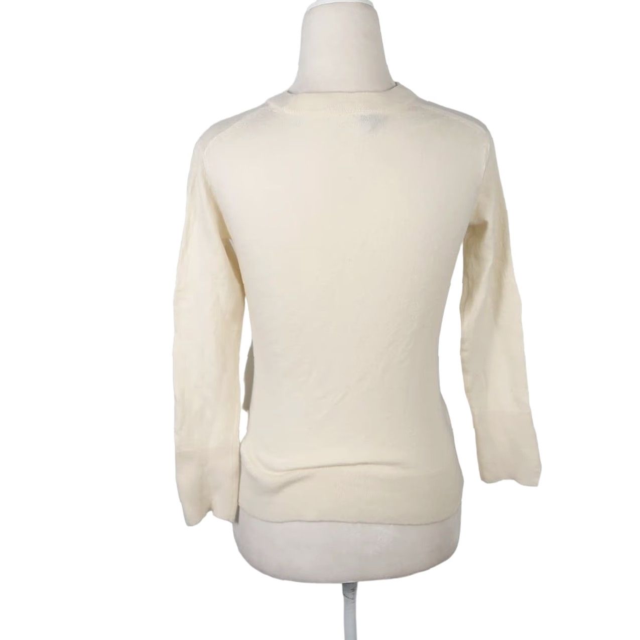 Club Monaco VINTAGE Club Monaco cream wool knit fitted pullover sweater XS Women Long Sleeve 90s Size XS / US 0-2 / IT 36-38 - 4 Thumbnail