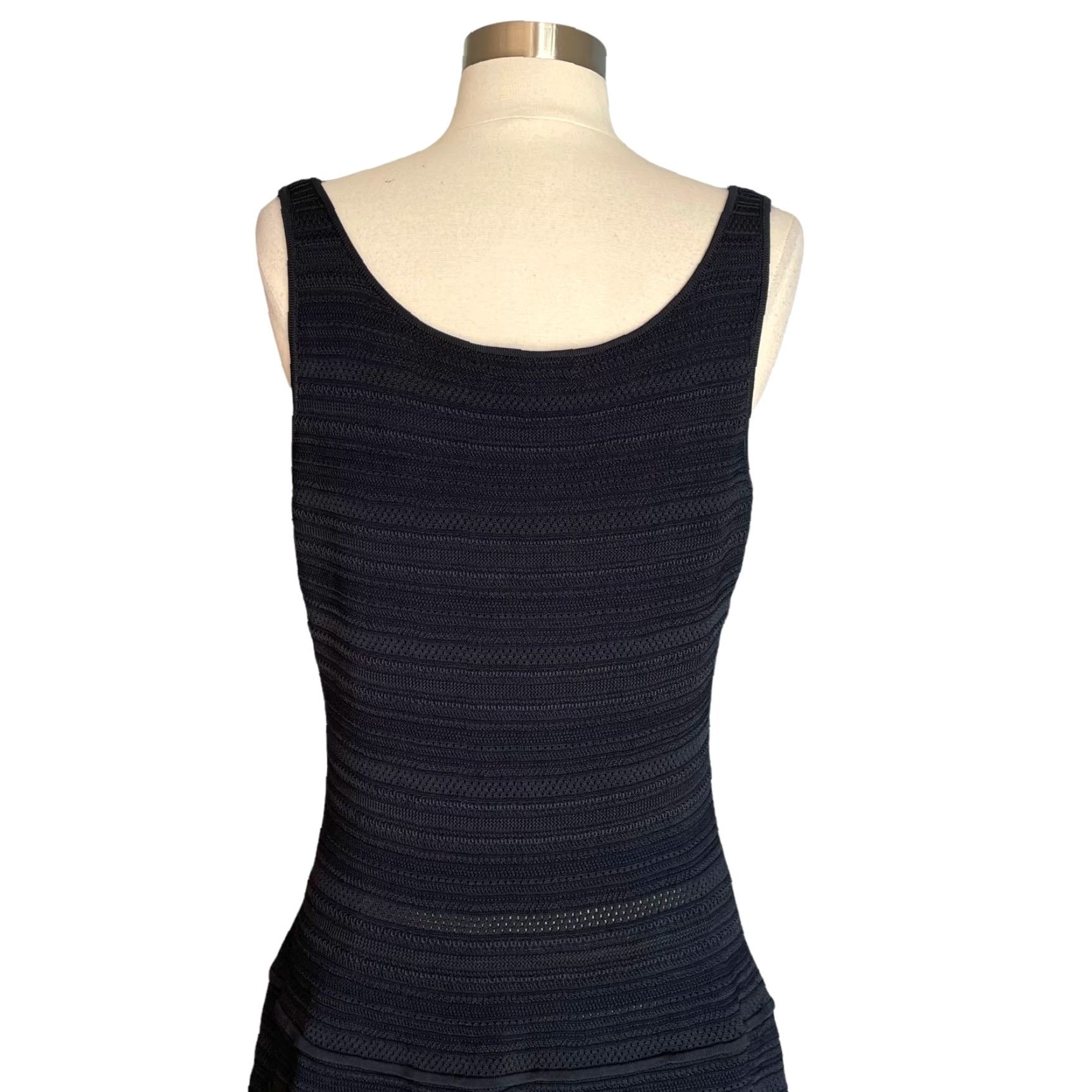 Ralph Lauren Ralph Lauren Black Label Navy Blue Textured Knit Dress Fit & Flare Size L Women Sleeveless Scoop Neck Pullover Party Cocktail Short Dress Size L / US 10 / IT 46 - 5 Thumbnail