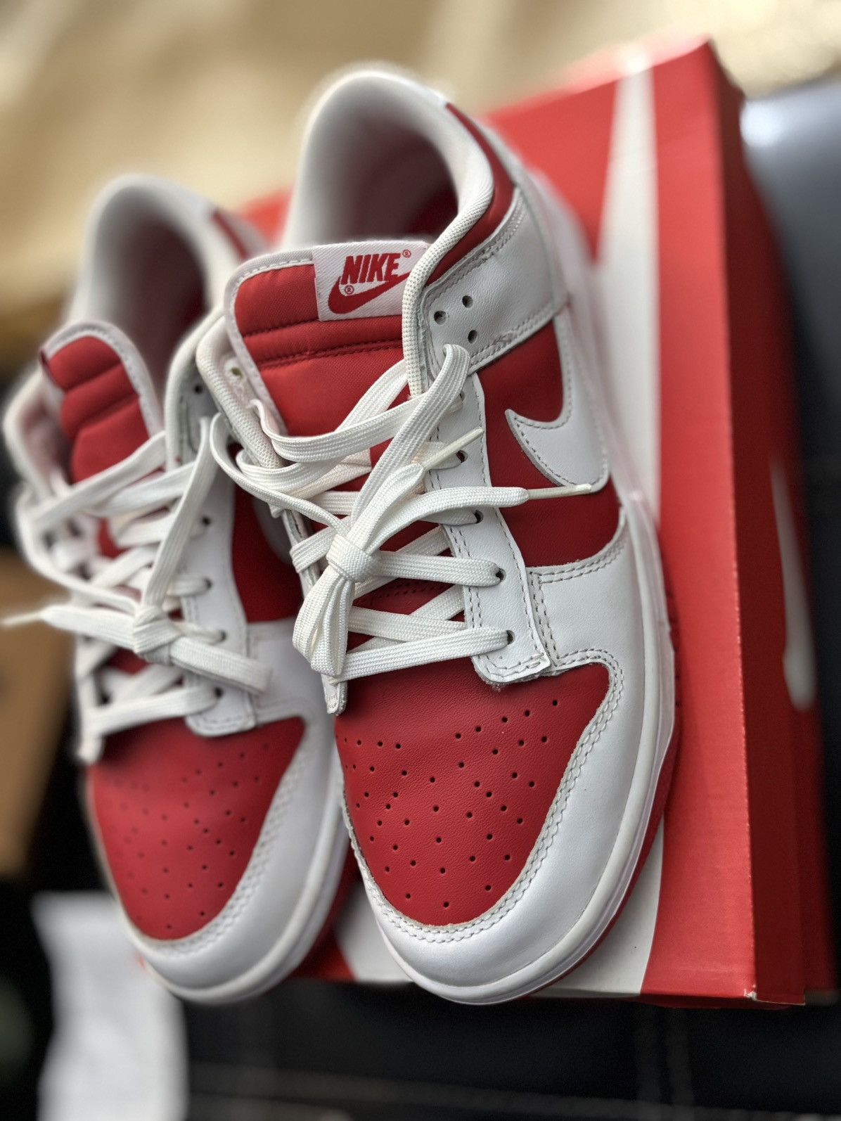 Nike Nike Dunk Low Championship Red + White Black Panda Size US 10.5 / EU 43-44 - 6 Thumbnail