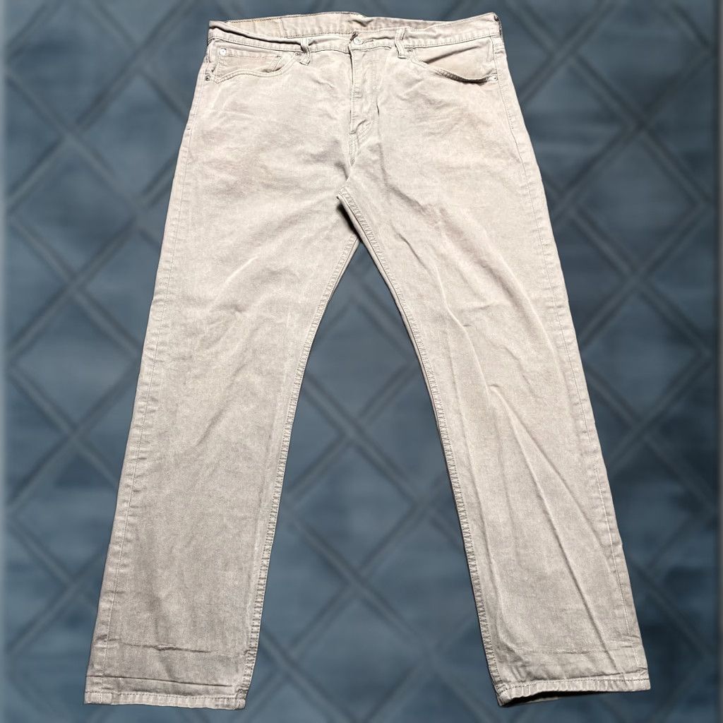 Levi's Levi's 502 Regular Taper Jeans Mens 38x30 Tan Regular Zip Fly Khaki Cotton Blend Denim 5-Pocket Usa Western Workwear Classic Mens Size US 38 / EU 54 - 1 Thumbnail