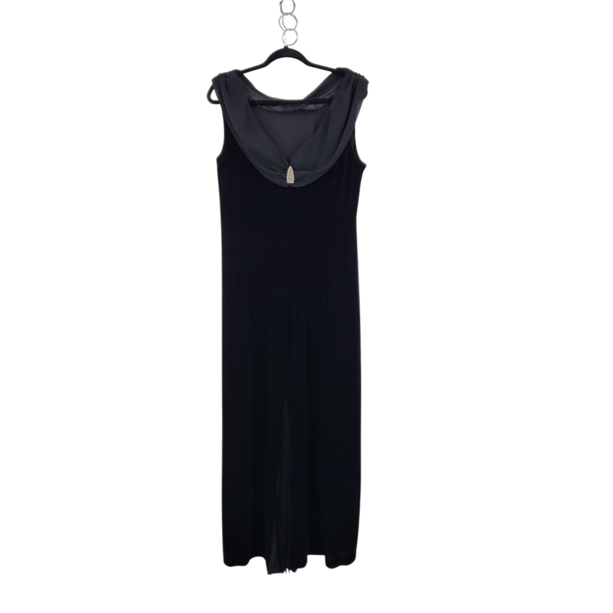Vintage Vntage Black Velour Stretch Gown Sz 18 Scoop Back Jeweled Pl Size XXL / US 16-18 / IT 52-54 - 6 Thumbnail