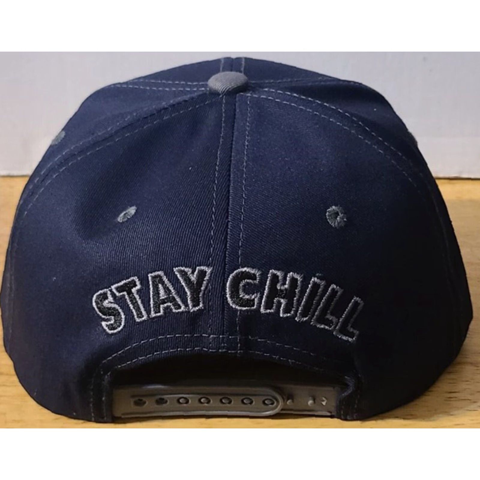 Vintage VINTAGE Marijuana Leaf Stay Chill Cannabis Snapback Baseball Cap Men Adjustable Cotton Dark Blue Size ONE SIZE - 2 Thumbnail