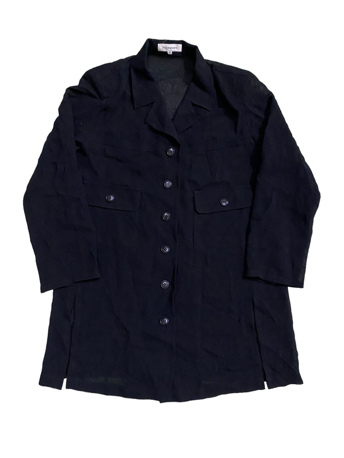 Yves Saint Laurent 💥Yves Saint Laurent Black Buuton Shirt Size M / US 6-8 / IT 42-44 - 1 Thumbnail