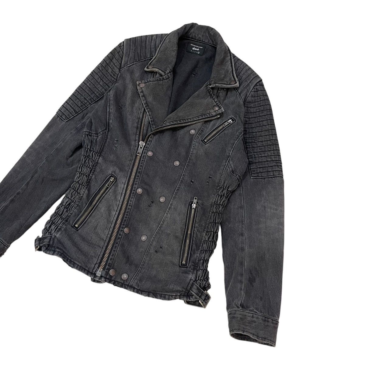 Japanese Brand 🔥Vintage Glamb Double Collar Biker Denim Jacket Size US M / EU 48-50 / 2 - 4 Thumbnail