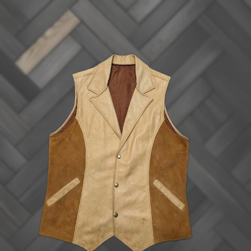 Vintage VINTAGE Spokeanw Glove Tanning Co leather vest Vest Men S Brown Lapel Cowboy Snap 38 deerskin Western vintage handcrafted deerskin vest 38 CUSTOM Size US S / EU 44-46 / 1 - 1 Thumbnail
