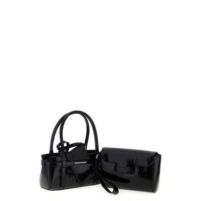 Dsquared2 DSQUARED2 Twin Mini Top Handle Black Bag New & Authentic Size ONE SIZE - 3 Thumbnail