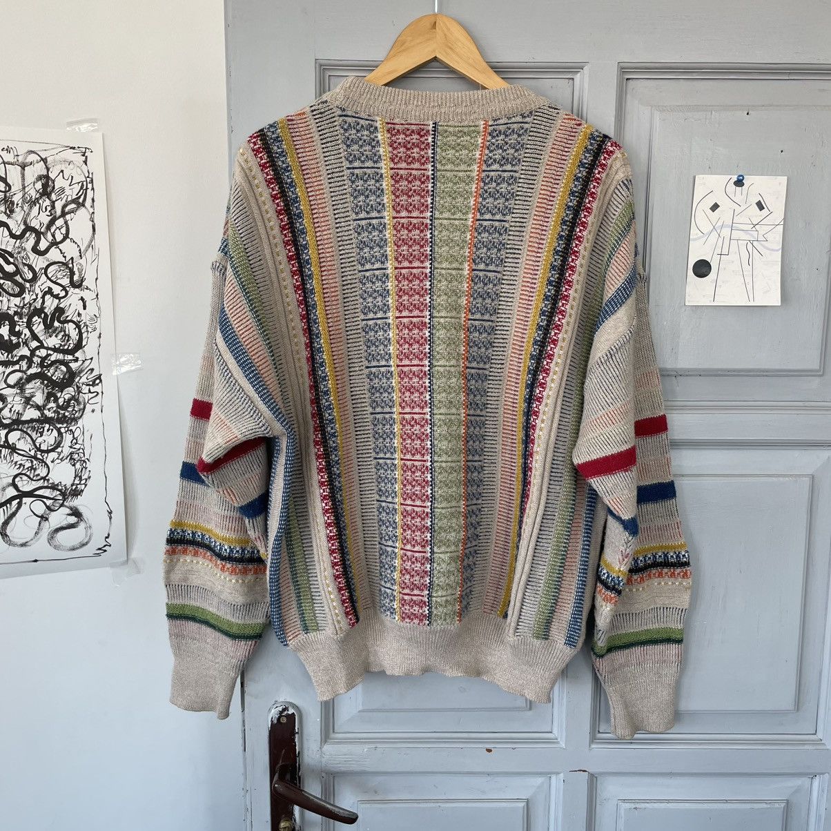 Designer × Vintage Vintage Coogi style Knit Sweater Avantgarde Y2k size M Size US L / EU 52-54 / 3 - 5 Thumbnail
