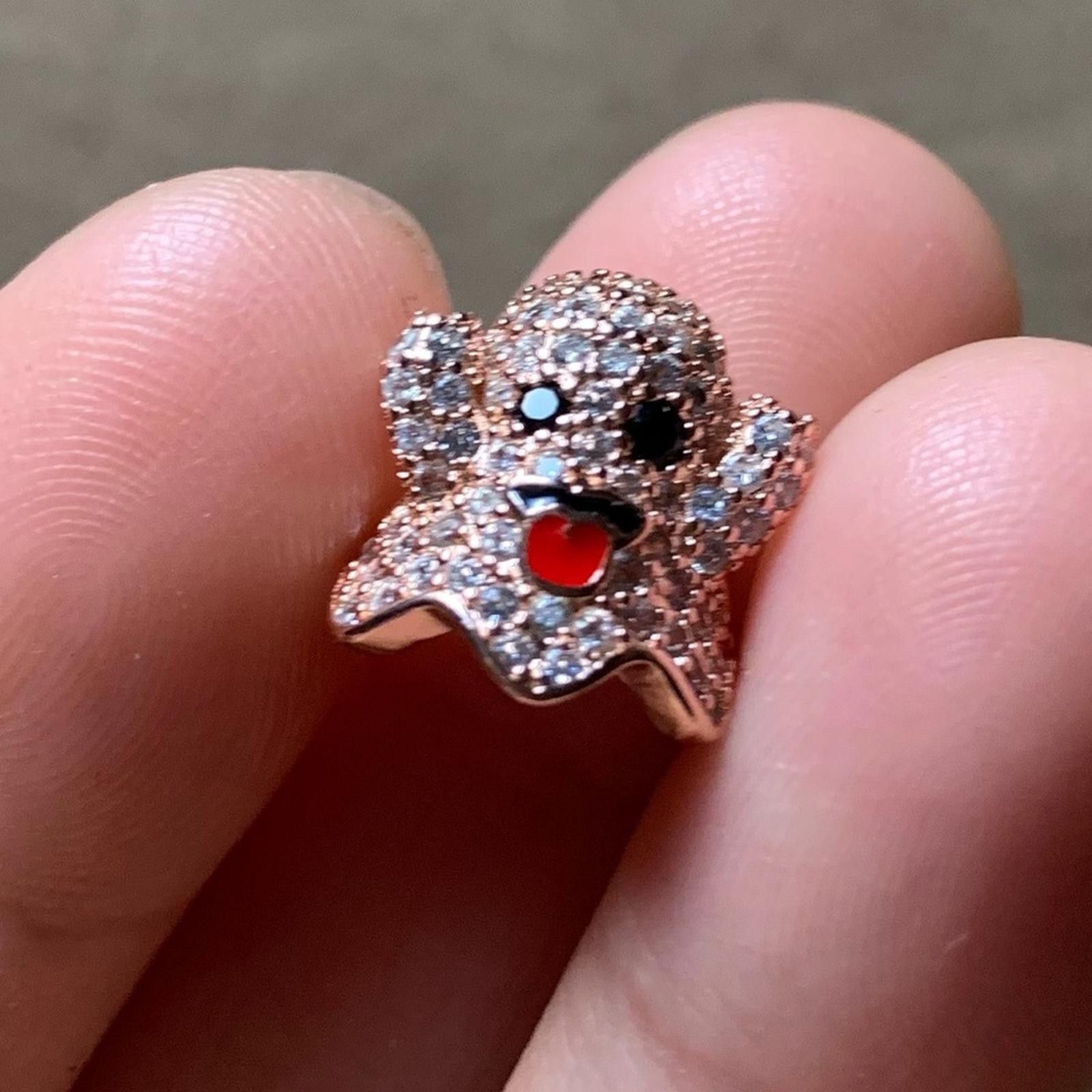 Other NWOT Crystal Rose Gold Ghost Charm Sterling Silver 925 Size ONE SIZE - 3 Thumbnail