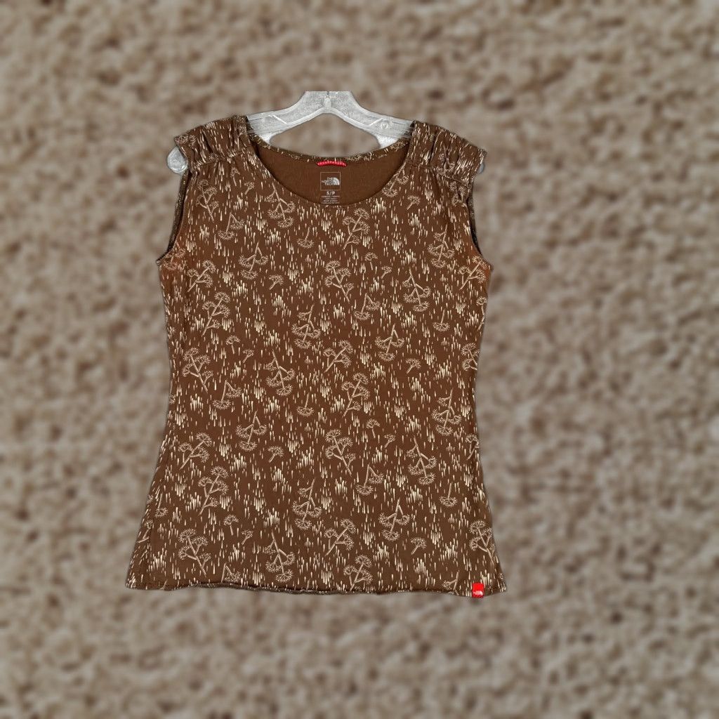 The North Face The North Face Shirt Women Small Brown Tank Sleeveless Crew Cotton Floral READ Size S / US 4 / IT 40 - 1 Thumbnail