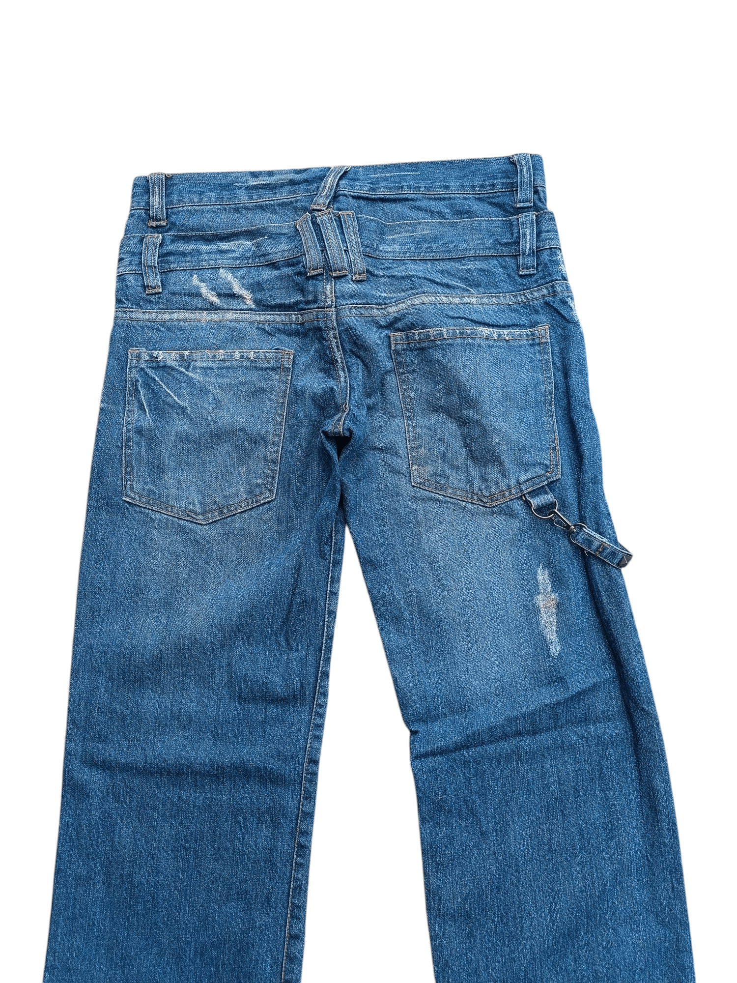 Japanese Brand 💥VINTAGE💥 NYLAUS DOUBLE WAIST STUD STRAP DISTRESSED JEANS Size US 32 / EU 48 - 13 Thumbnail