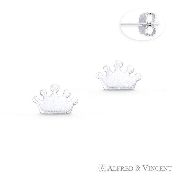 Other Monarch Crown Royalty Charm Flat Stud Earrings Size ONE SIZE - 1 Preview