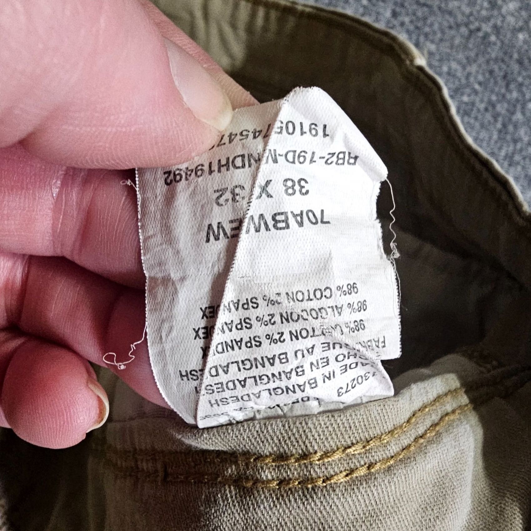 Wrangler Wrangler Pants Jeans Mens 38x32 Beige Khaki Cargo Classic Neutral Casual Cargo Pockets Canvas Flat Front Mid Rise Cotton Jeans Mens Size US 38 / EU 54 - 4 Thumbnail