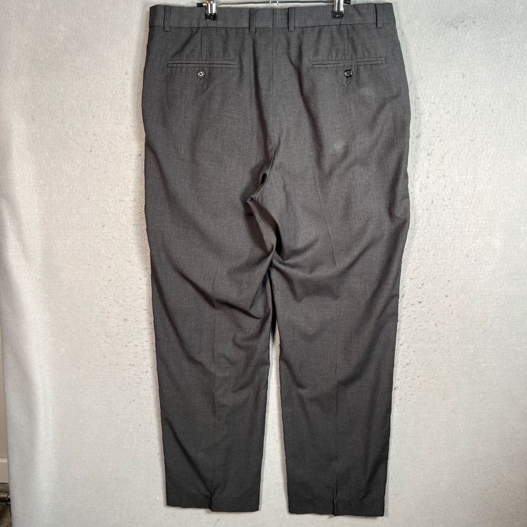 Lands' End Lands' End Mens Dress Pants 38 Gray Flat Front Polyester Wool Solid Traditional Fit Slacks Pants Mens 38 Size US 38 / EU 54 - 2 Thumbnail