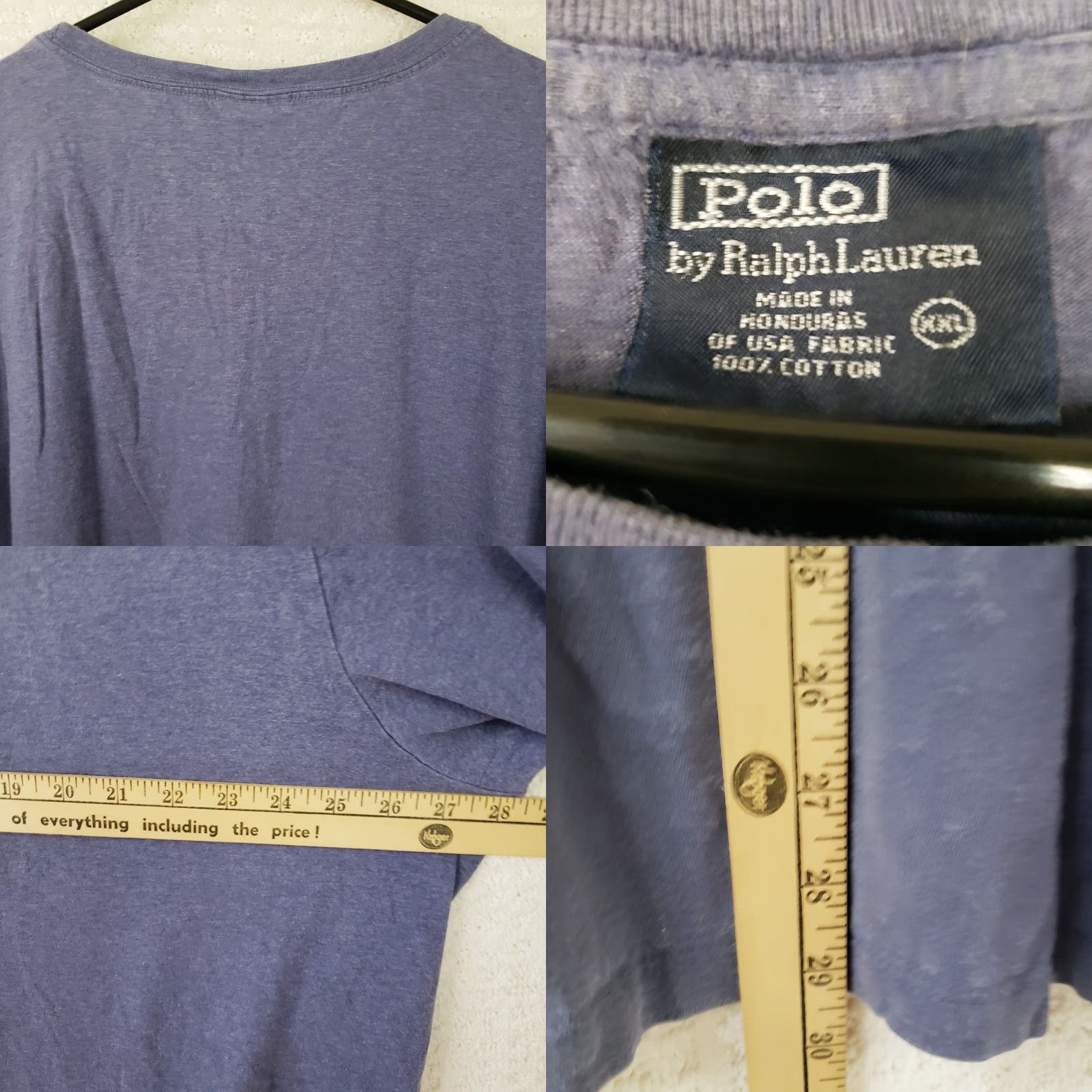 Polo Ralph Lauren Polo Ralph Lauren Men's XXL Blue T-Shirt Classic Fit Short Sleeve Cotton Tee Polo Pony Logo V-Neck Jersey 2XL Regular Mens Size US XXL / EU 58 / 5 - 8 Thumbnail
