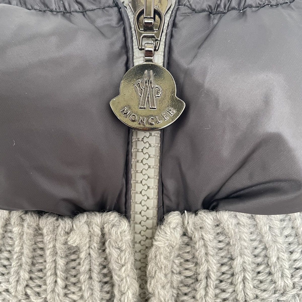 Moncler Moncler Grey Wool Panel Knit Cardigan K26WX Size S / US 4 / IT 40 - 5 Thumbnail