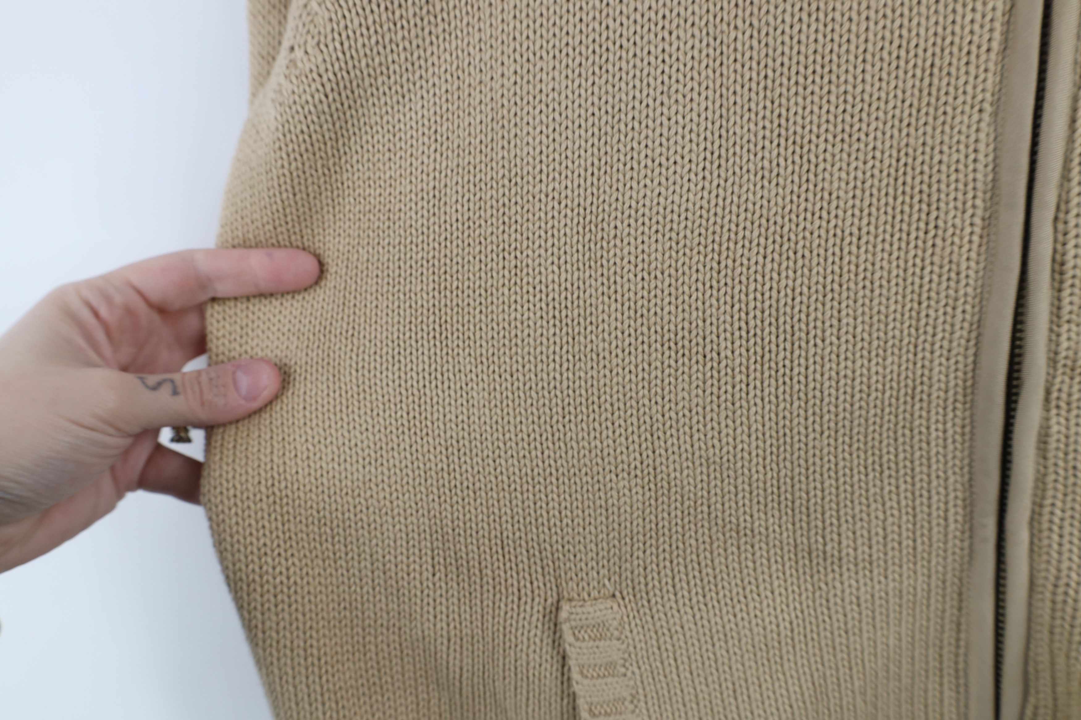 Ralph Lauren × Vintage Vintage 90s Ralph Lauren Cotton Ribbed Knit Full Zip Sweater Size L / US 10 / IT 46 - 6 Thumbnail