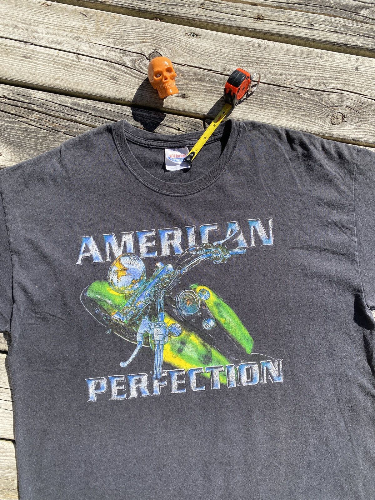 Vintage 90s American Perfection biker shirt sz XL Size US XL / EU 56 / 4 - 2 Thumbnail