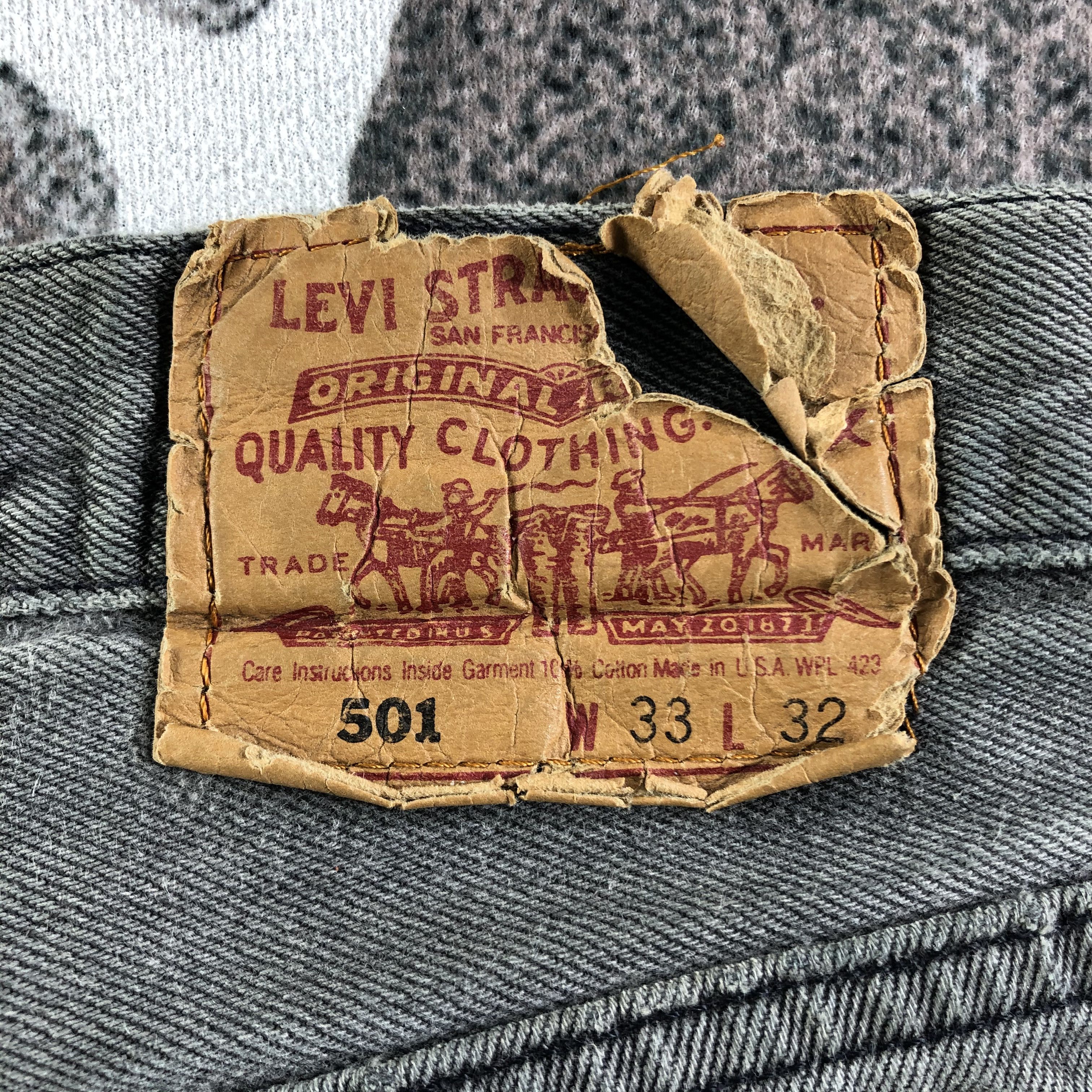 Levi's Vintage Levis 501 Jeans Faded Black Denim KJ2433 Size US 32 / EU 48 - 5 Thumbnail