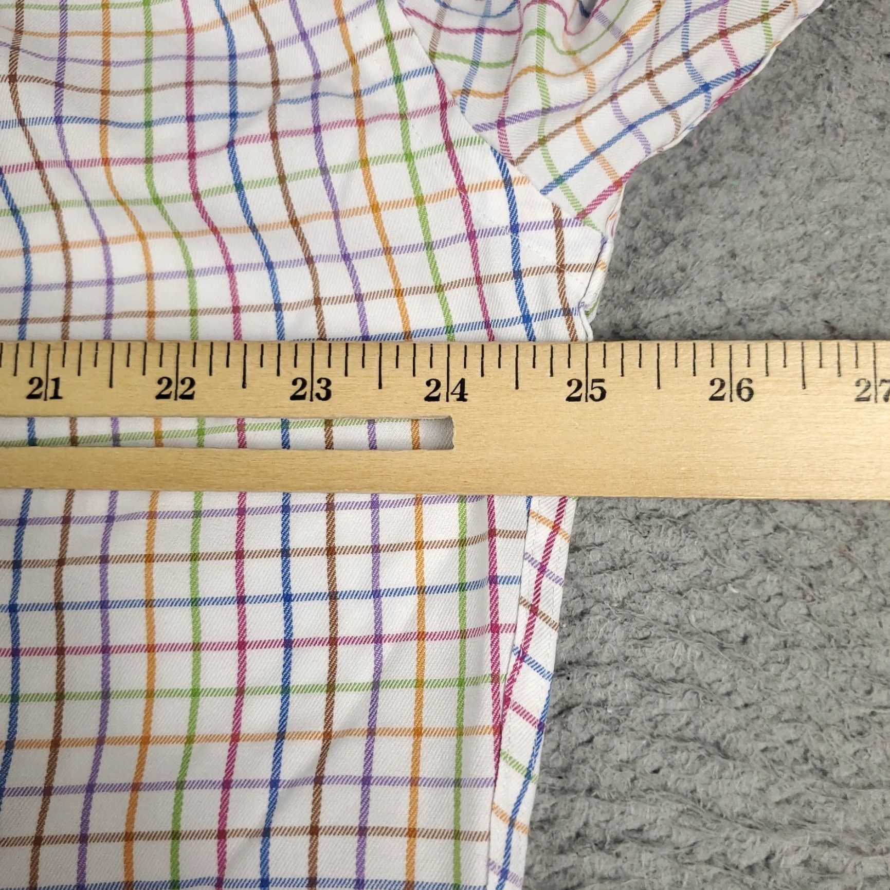 Peter Millar Peter Millar Shirt Mens Large White Multicolor Check Button-Up Long Sleeve Shirt Mens L White Checkered Button-Down Ready-to-Wear Modern Preppy Style Size US L / EU 52-54 / 3 - 5 Thumbnail