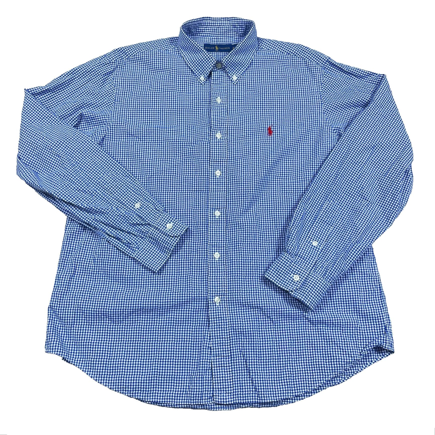 Ralph Lauren Ralph Lauren Shirt Men XL Blue Red Button Up Gingham Check Poplin Dress Casual Size US XL / EU 56 / 4 - 2 Thumbnail