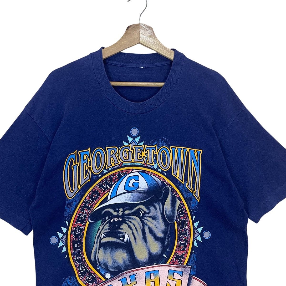 Vintage Vintage 90s Georgetown Hoyas University Tee Size US L / EU 52-54 / 3 - 3 Thumbnail
