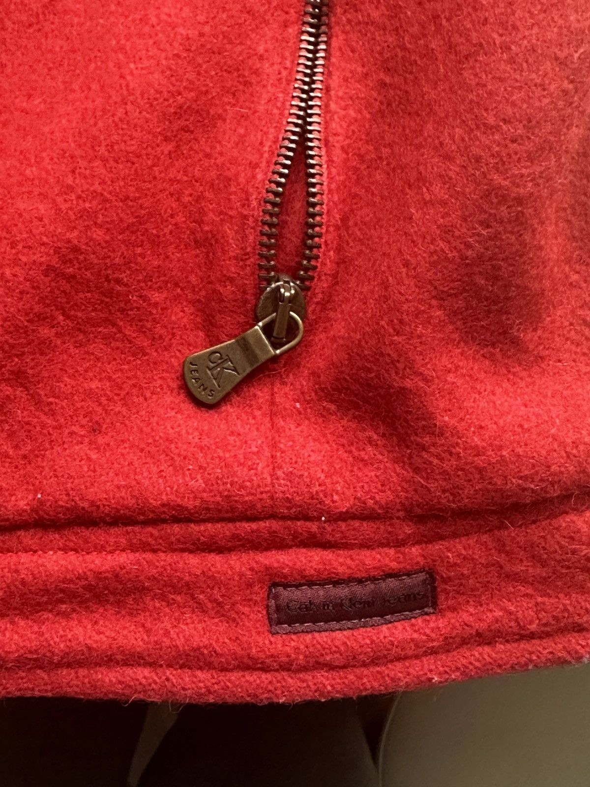 Calvin Klein × Vintage Calvin Klein Jeans Wool 90s WaistCoat Wool Red Jacket Vest Size S / US 4 / IT 40 - 9 Thumbnail