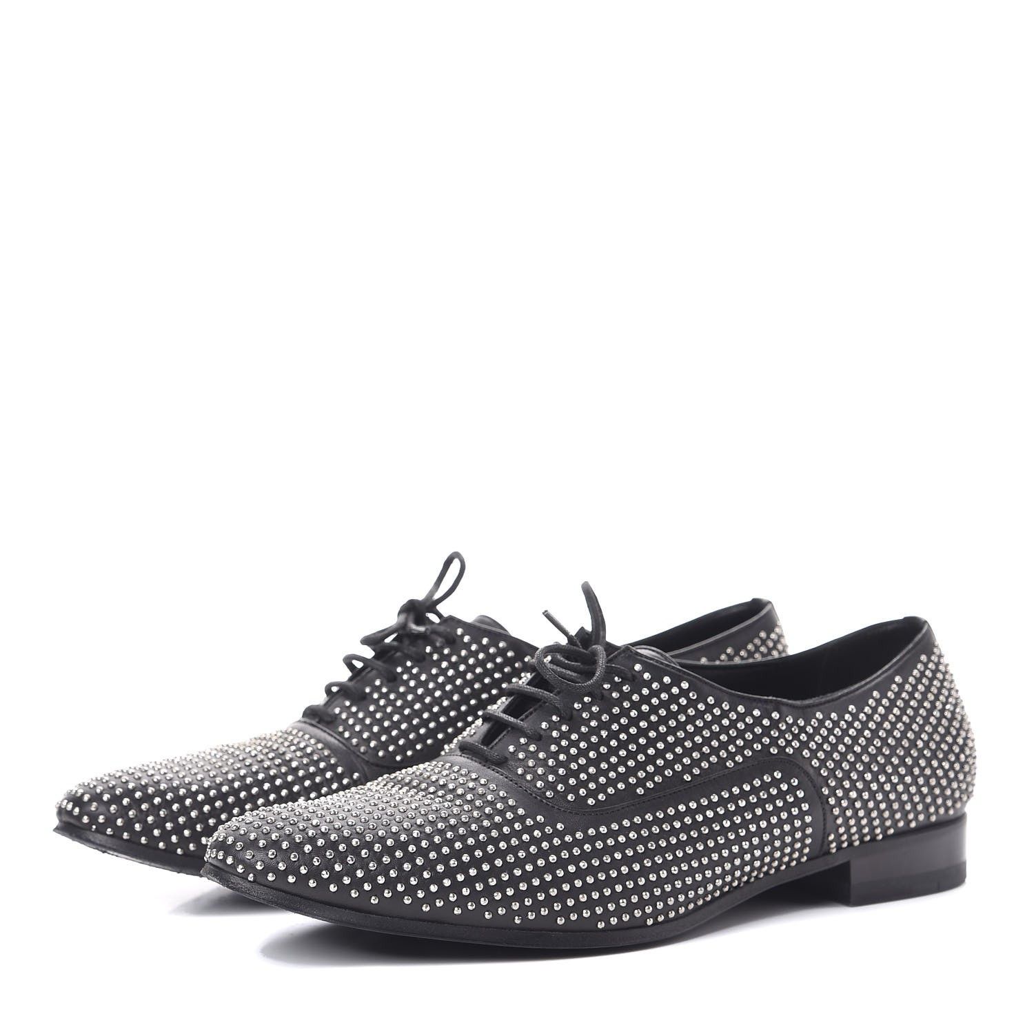 Saint Laurent Paris o1s1wg111224 Vadim 20 Studded Leather Oxfords Loafers Black Size US 12 / EU 45 - 2 Thumbnail
