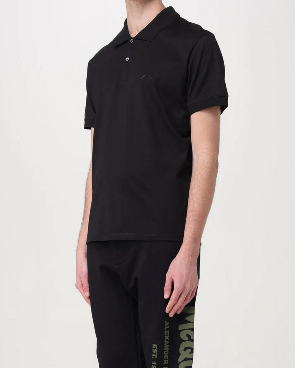 Alexander McQueen ALEXANDER MCQUEEN Seal black logo embroidered polo shirt q Size US M / EU 48-50 / 2 - 1 Thumbnail