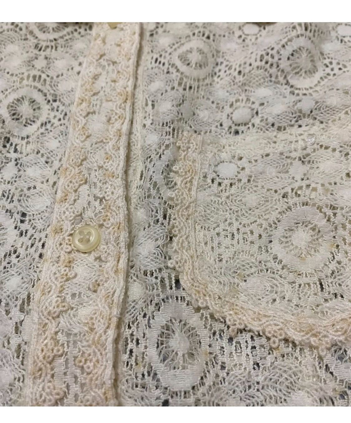 Handmade Vintage Lace Shirt Size S / US 4 / IT 40 - 5 Thumbnail