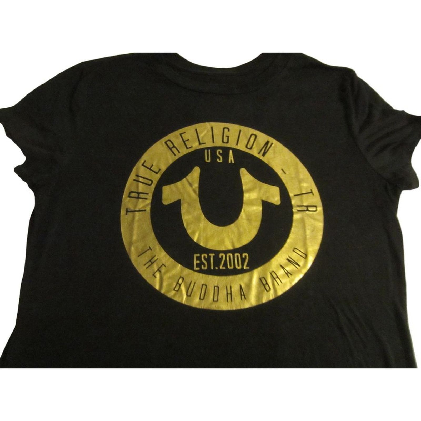 True Religion True Religion Black Gold Logo Graphic Tee The Buddha Brand L Size US L / EU 52-54 / 3 - 4 Thumbnail