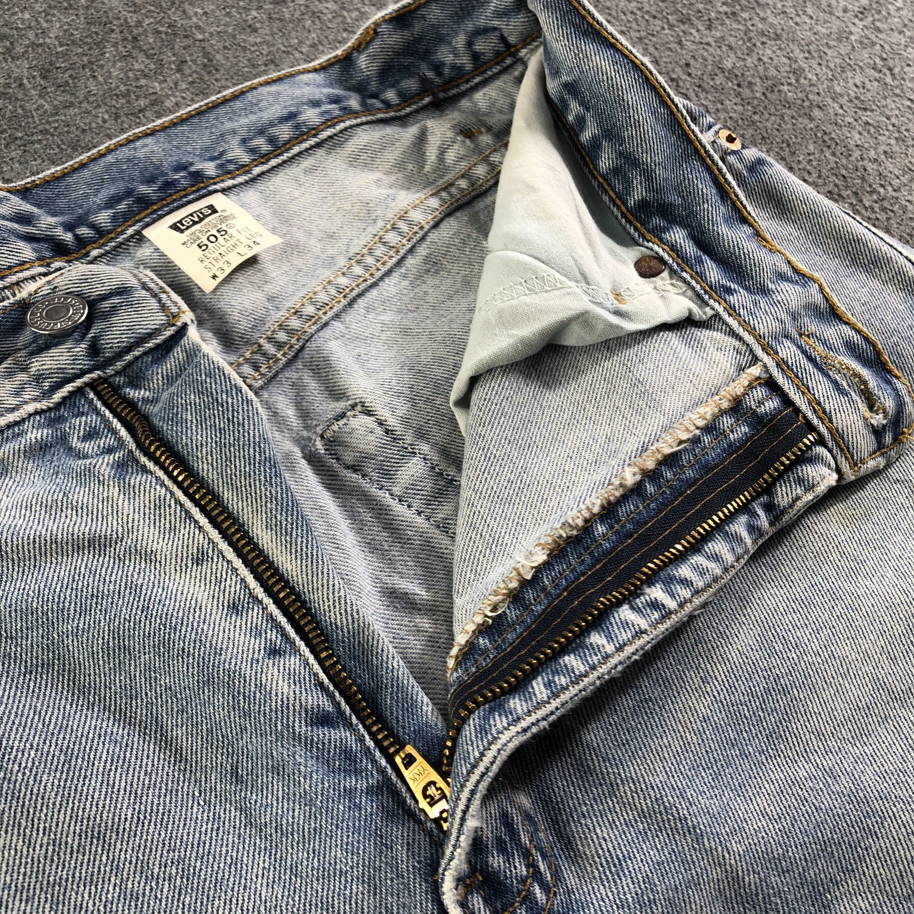 Levi's 90s Vintage Blue Wash Levis 505 Jeans-J3165 Size US 33 - 8 Thumbnail