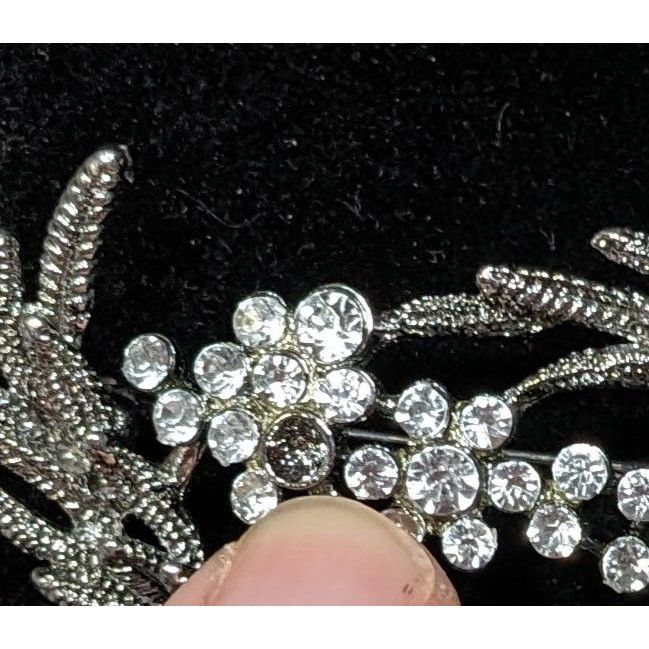 Other Vintage Floral Elven Fairycore Silver Tone Brooch With Rhine Size ONE SIZE - 3 Thumbnail