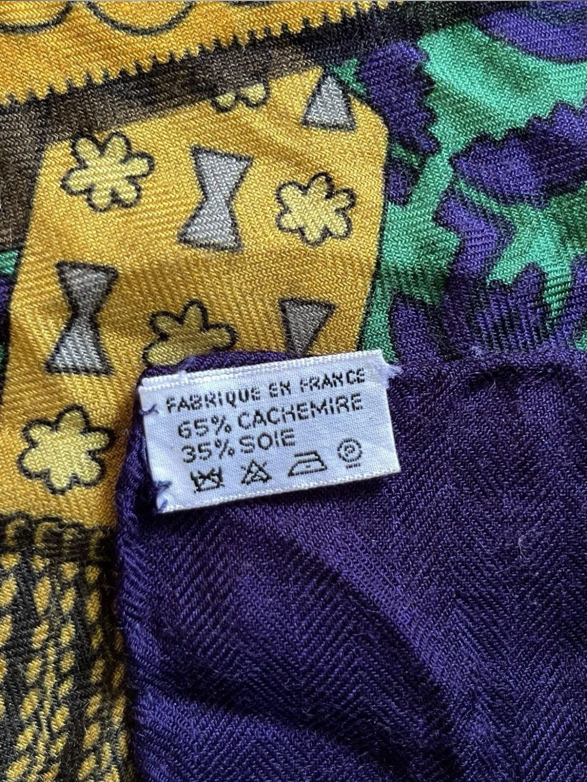 Hermes Hermes Brins D’or Julia Abadie 1982 Blanket Cashmere Scarf Size ONE SIZE - 5 Thumbnail