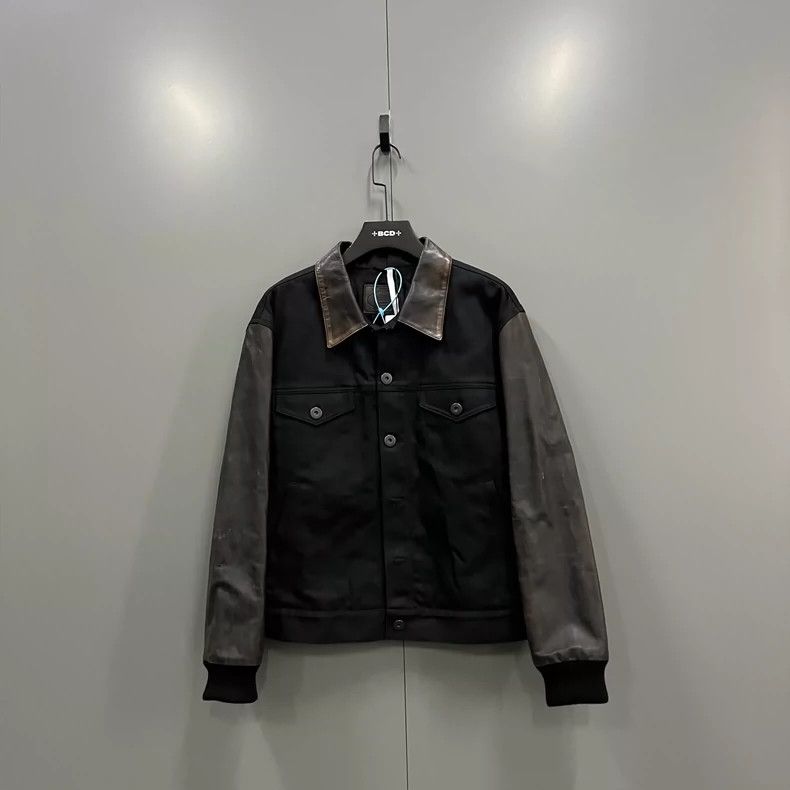 Prada Prada Leather-matched contrast color lapel jacket 2502-Next Size US L / EU 52-54 / 3 - 1 Thumbnail