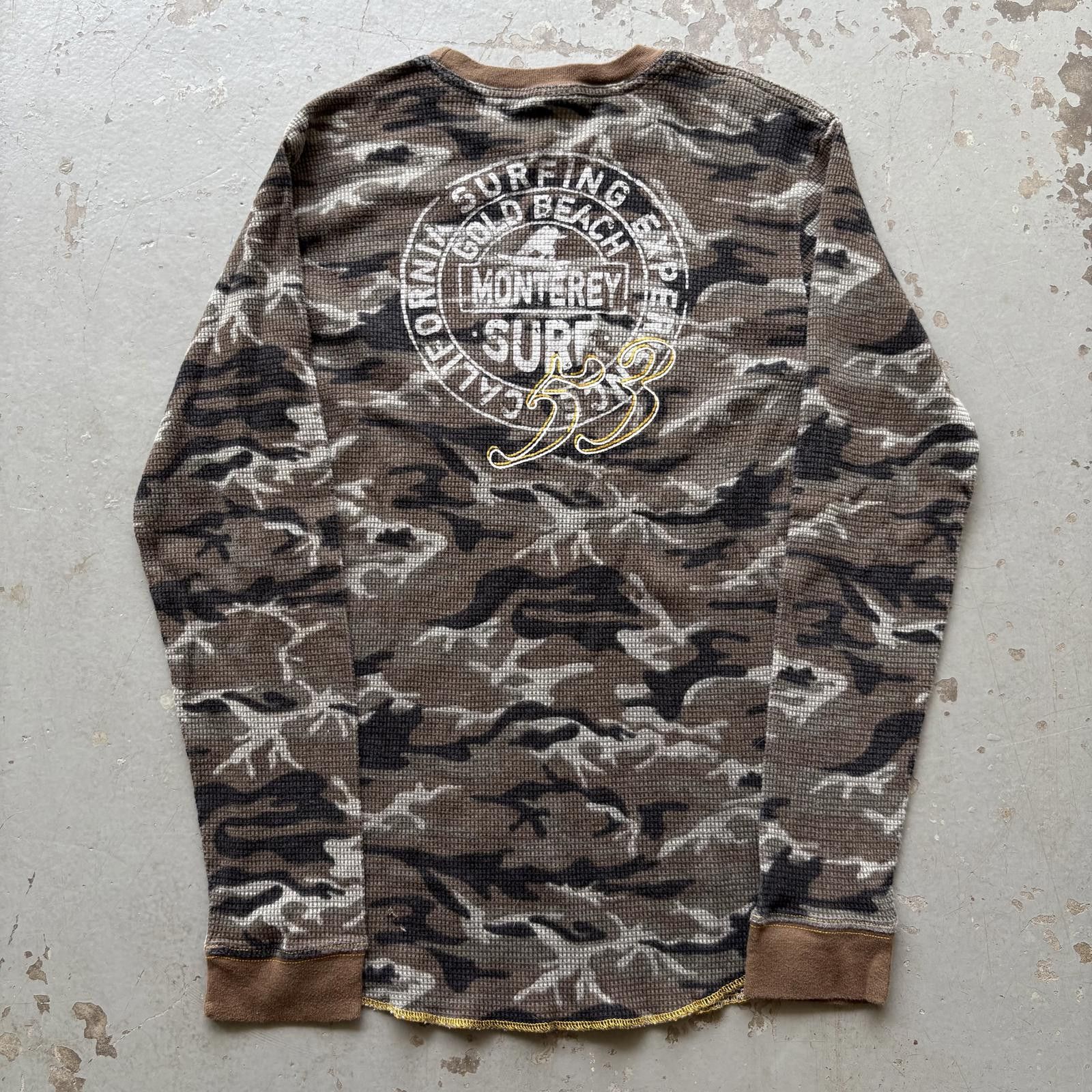 Old Navy × Vintage Vintage Y2K Old Navy California Surf Camo Thermal Shirt Size US S / EU 44-46 / 1 - 2 Thumbnail