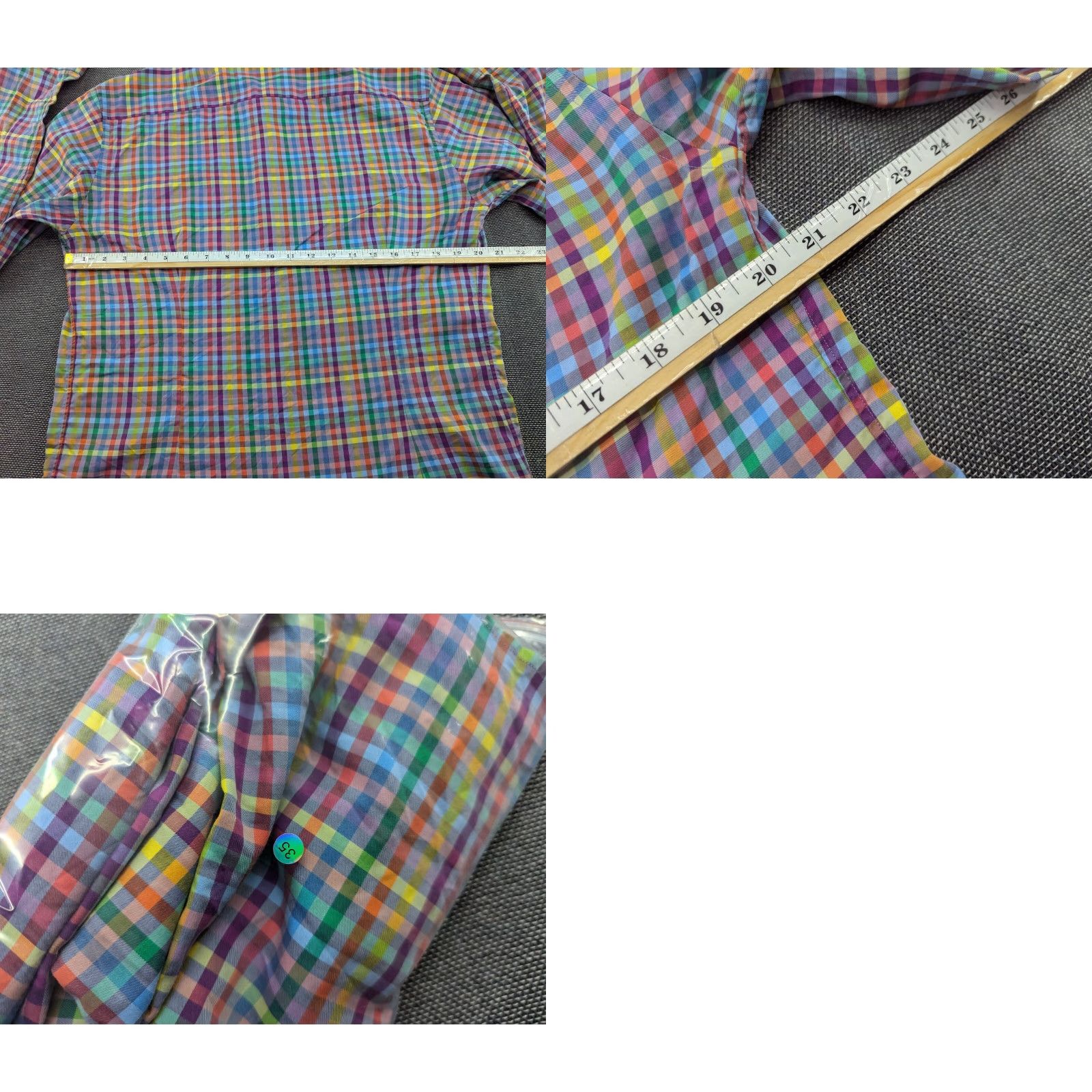 Eton ETON Mens Button Up Shirt 41 Slim Plaid Check Long Sleeve Multicolor Cotton Canvas Button-Up Men Size 41 Slim Mens Size US L / EU 52-54 / 3 - 8 Thumbnail