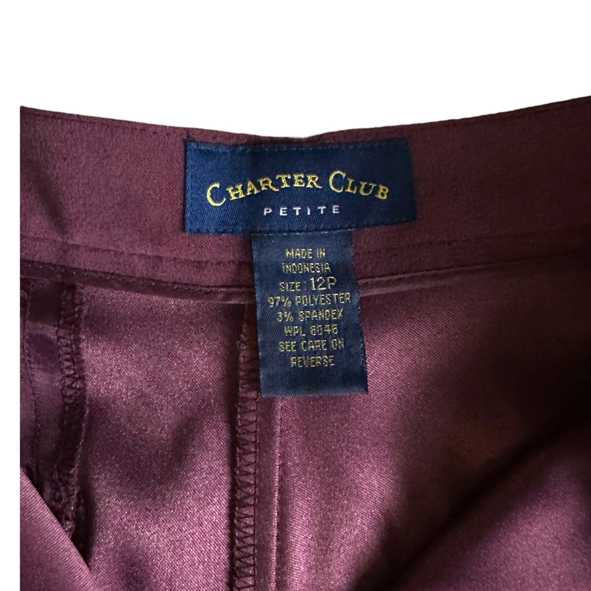 Charter Club Charter Club Petite 12P Womens Burgandy Velveteen Pants Clas Size 28" / US 6 / IT 42 - 13 Thumbnail