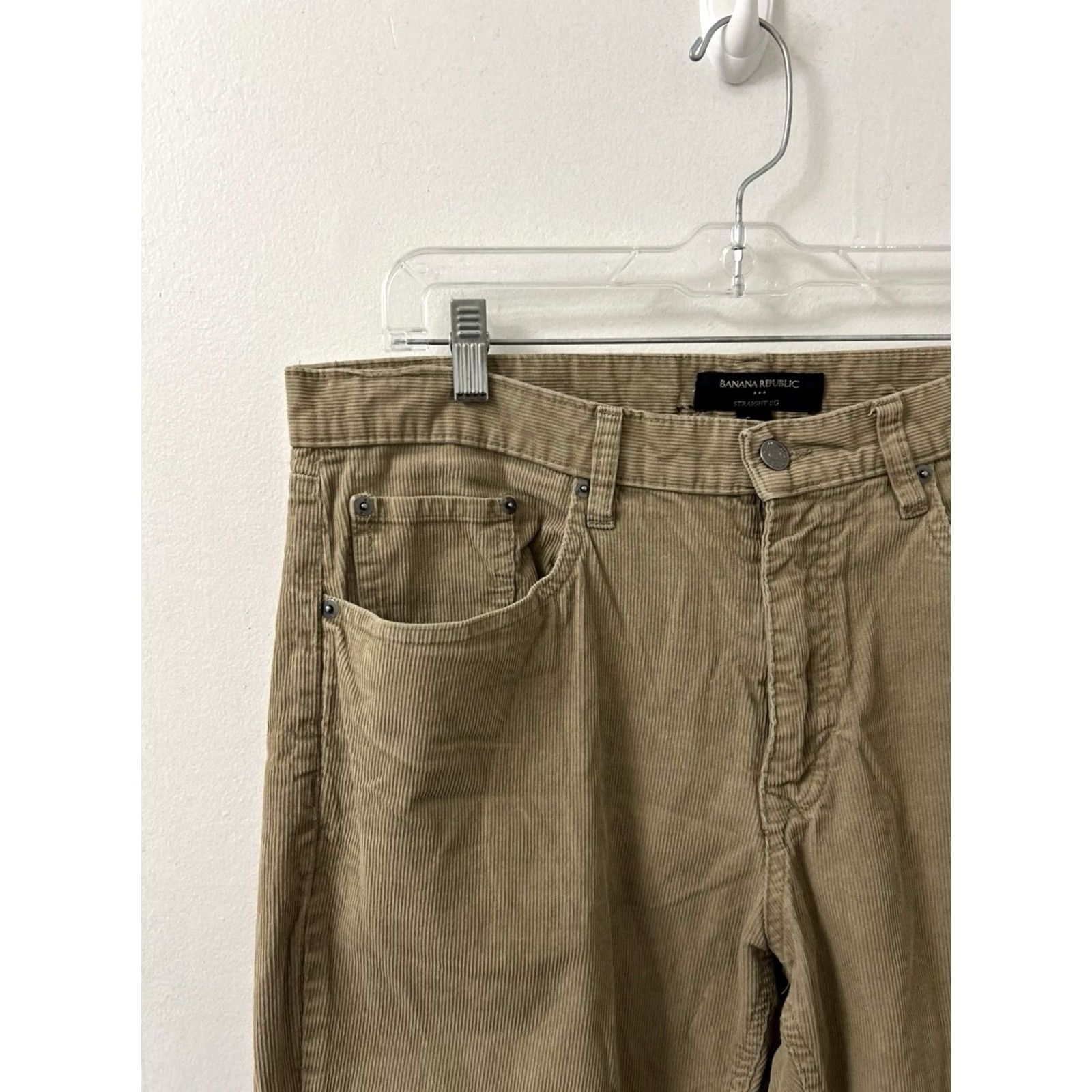 Banana Republic Banana Republic Pants Mens 36x32 Corduroy Straight Leg Tan Brown 5-Pocket Zipper Button Chino Casual Workwear Size US 36 / EU 52 - 4 Thumbnail