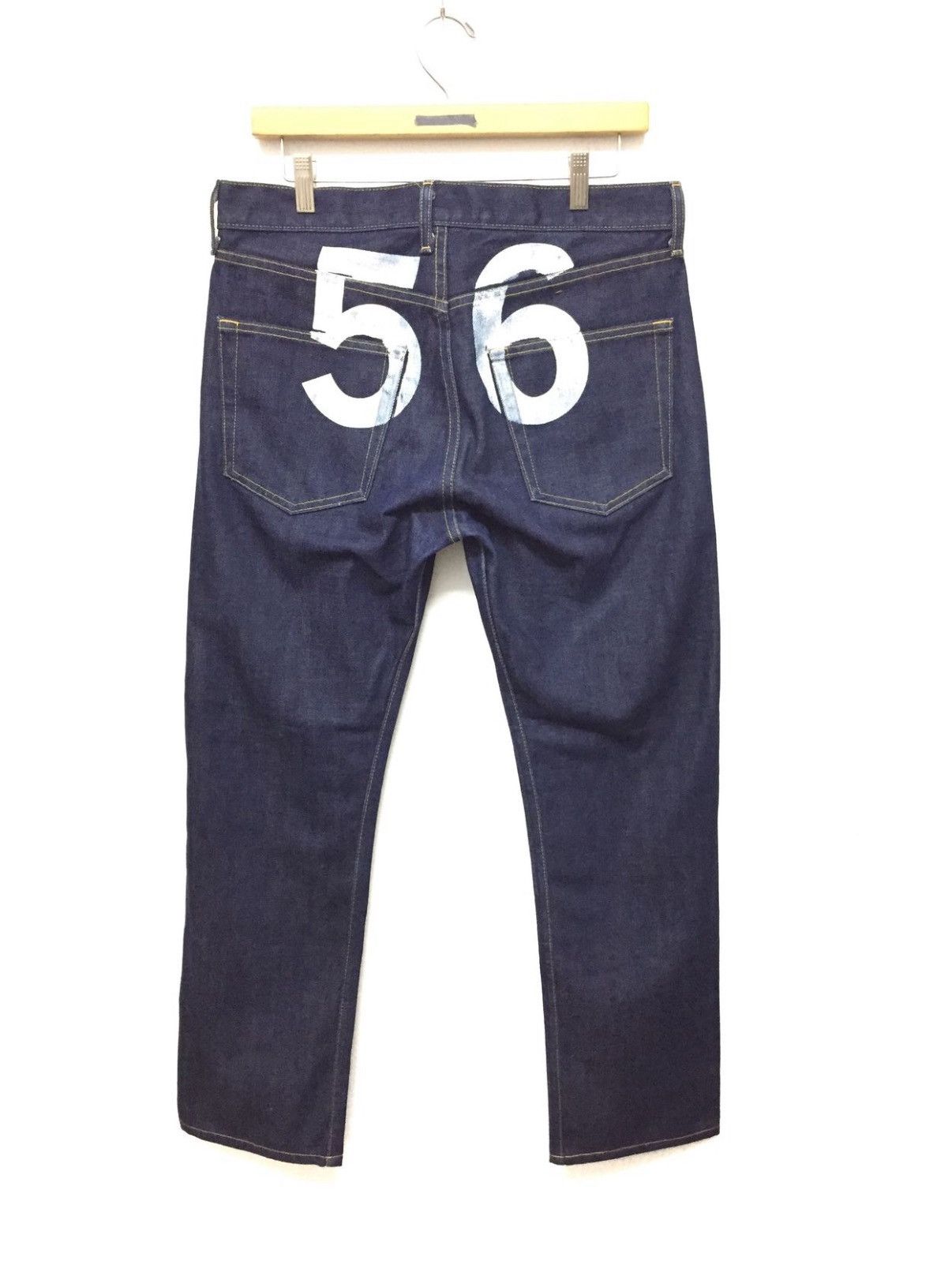Comme des Garcons AD02 Junya Watanabe 56 Numeric printing Indigo denim Size US 33 - 2 Thumbnail